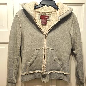 Vanity Grey Zip-Up Hoodie Sweatshirt Sz Small